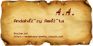Andaházy Amáta névjegykártya